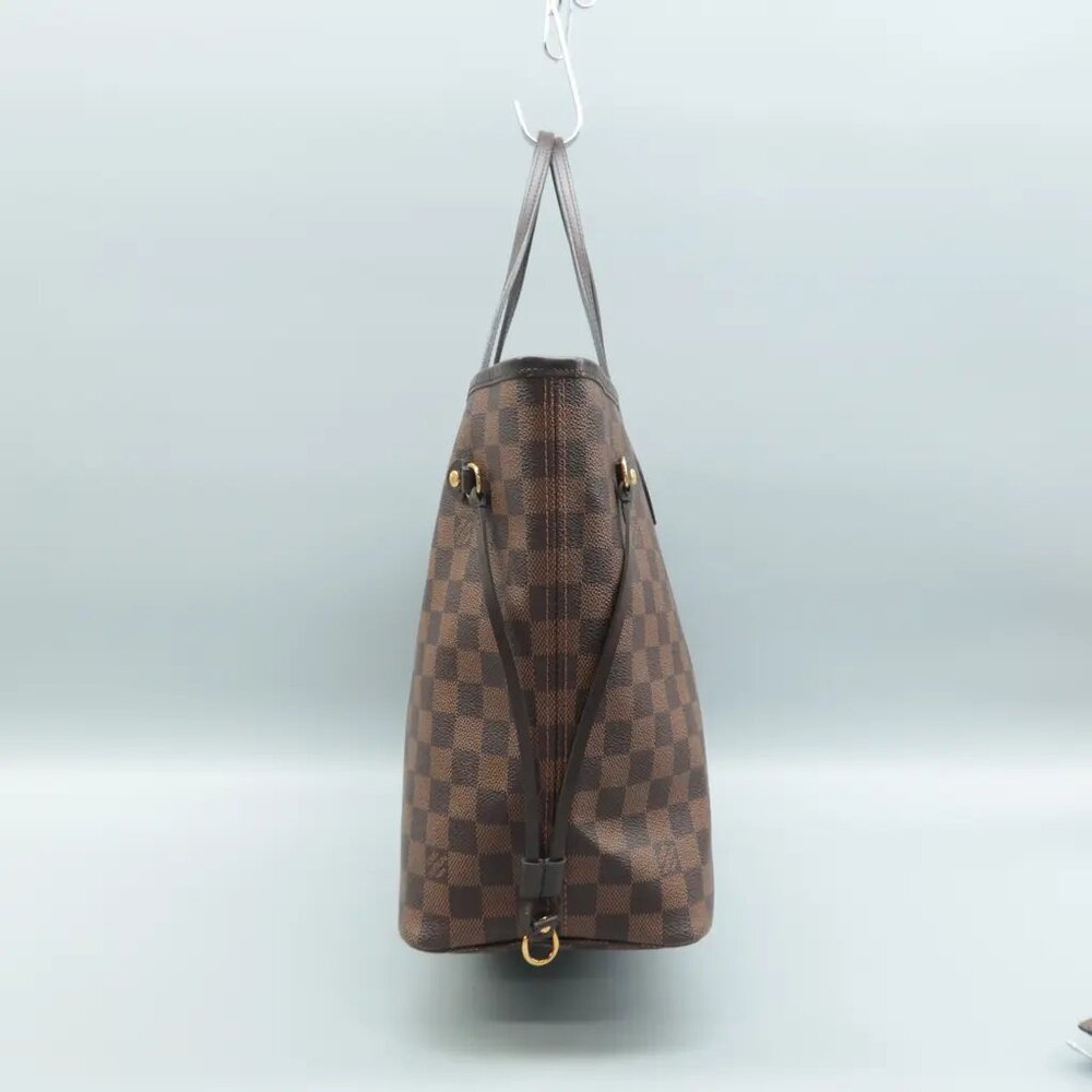 100% Auth Louis Vuitton Neverfull MM Brown W/P Damier Ebene Canvas Shoulder Bag - Picture 4 of 12